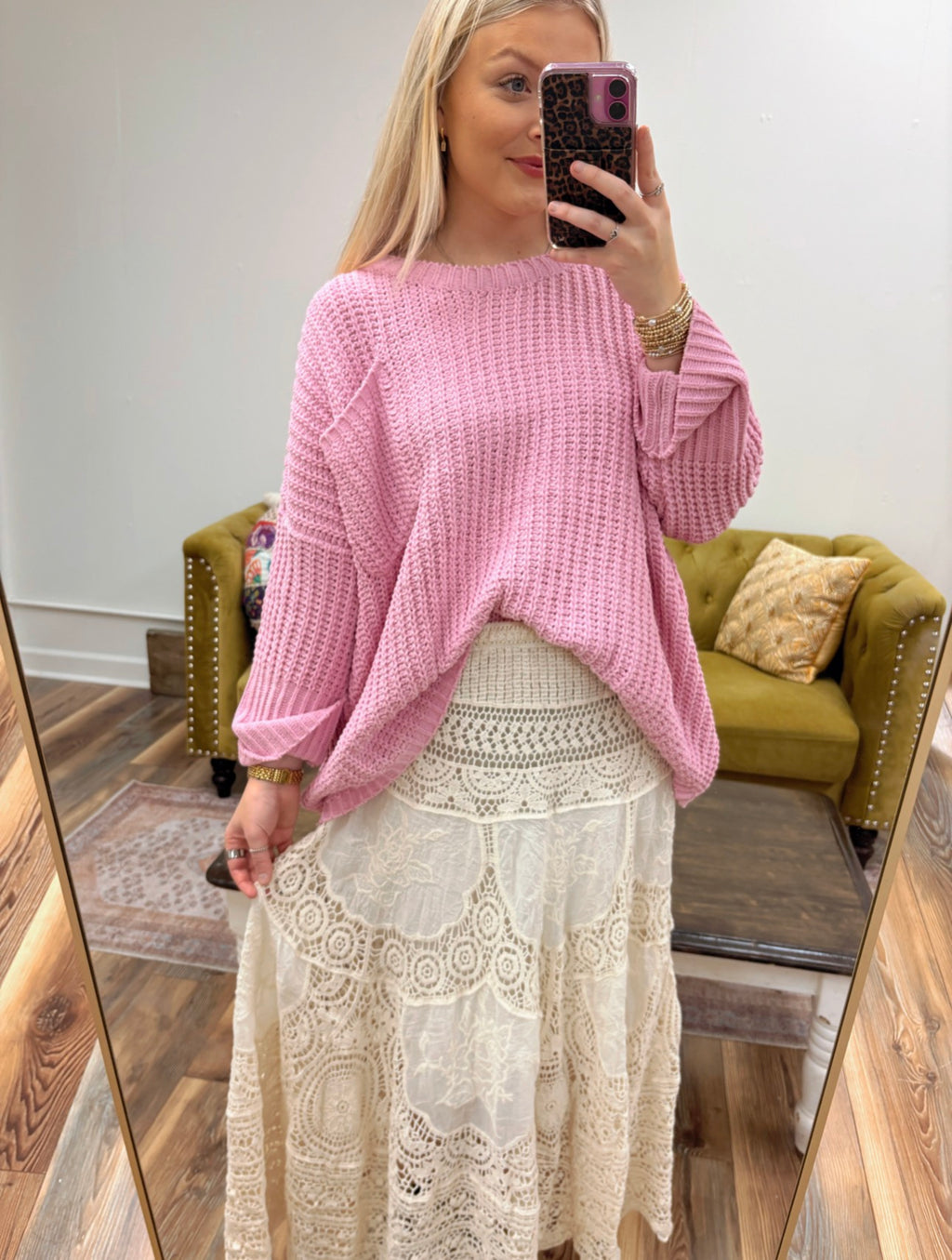 Crochet Cream Maxi Skirt