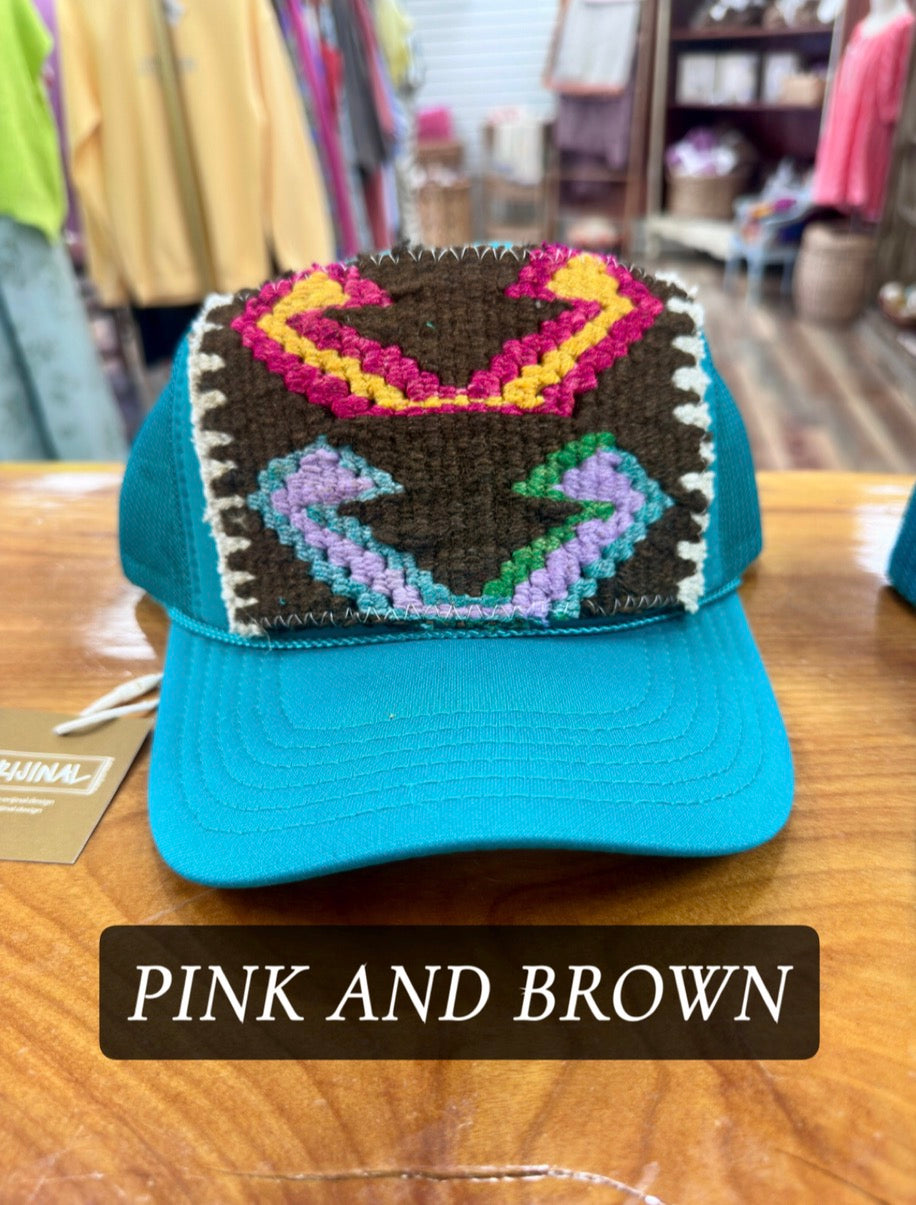 Teal Detailed Trucker Hat- ORIJINAL
