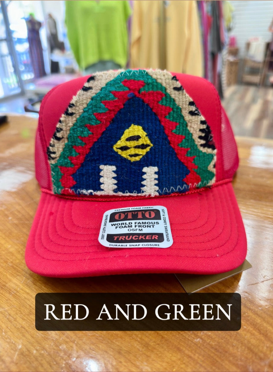 Red Detailed Trucker Hat- ORIJINAL