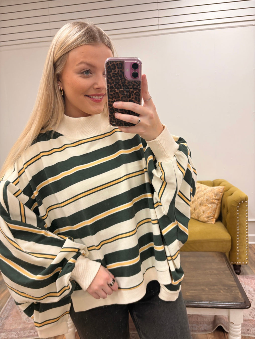 Conway Striped Oversized Crewneck