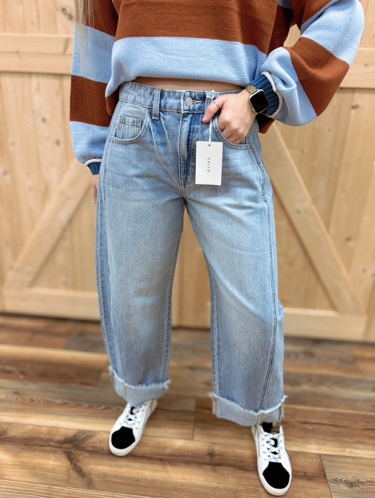 Light Wash Barrel Jeans