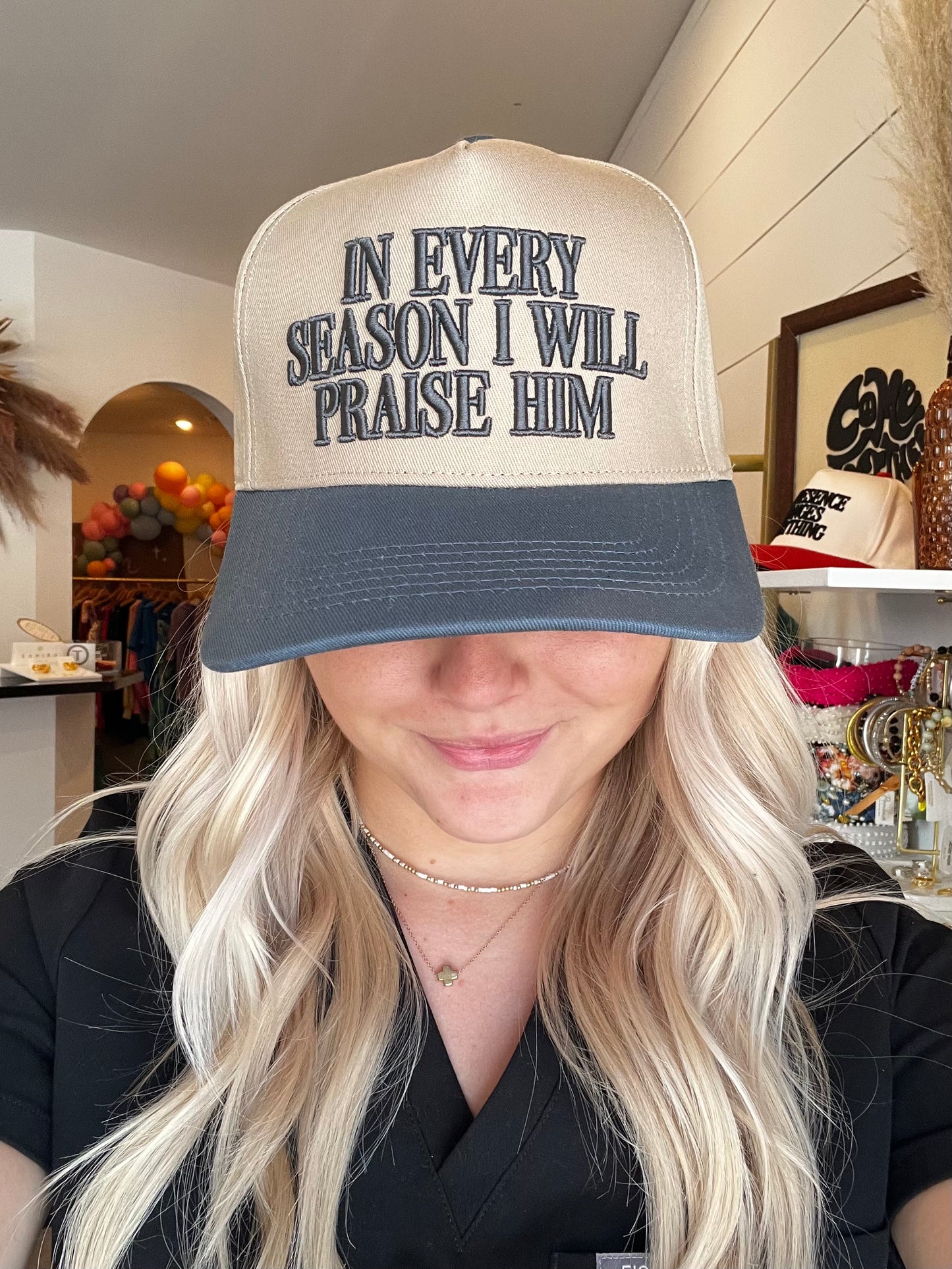 In Every Season I Will Praise Him Trucker hat