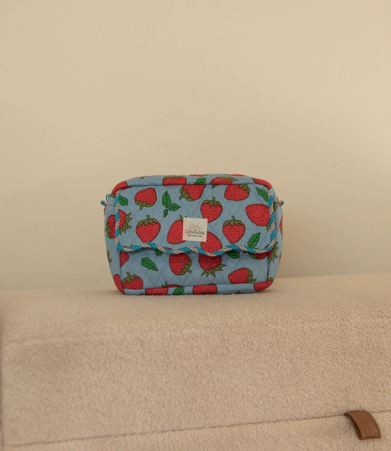 Strawberry Fields Scalloped Cosmetic Bag