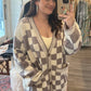 Oversize checkered cardigan