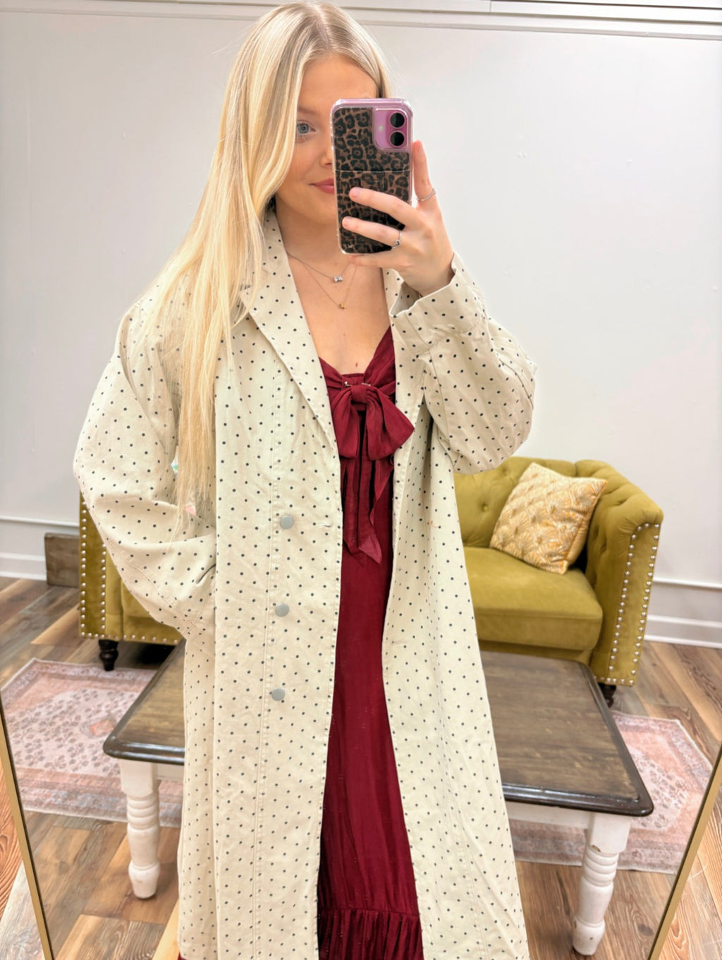 Polka-Dot Trench Coat