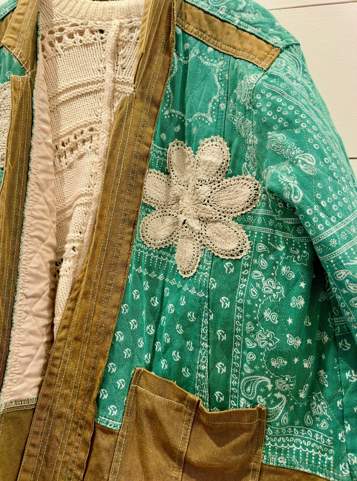 Pattern Detailed Quilted Jacket