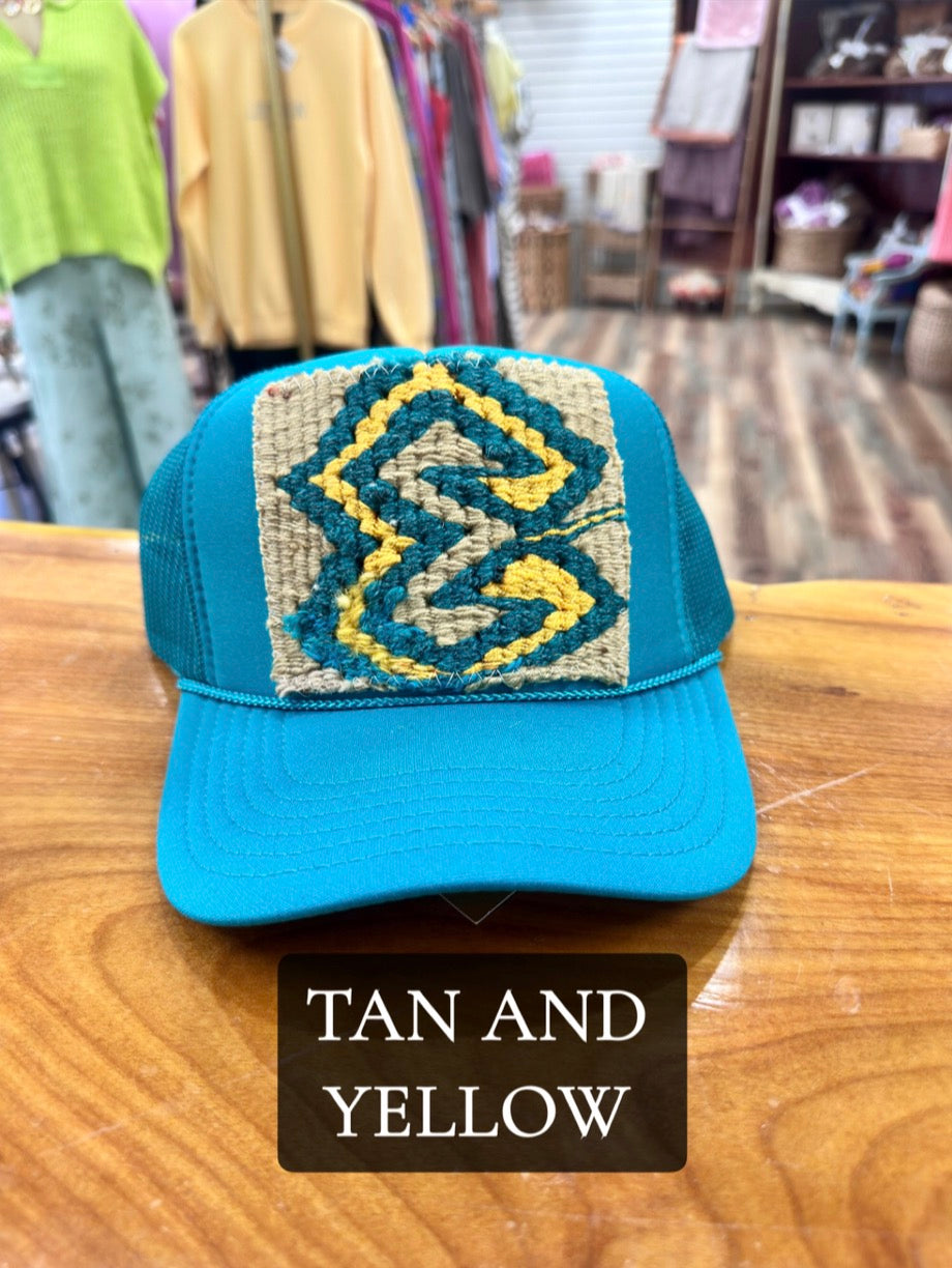 Teal Detailed Trucker Hat- ORIJINAL
