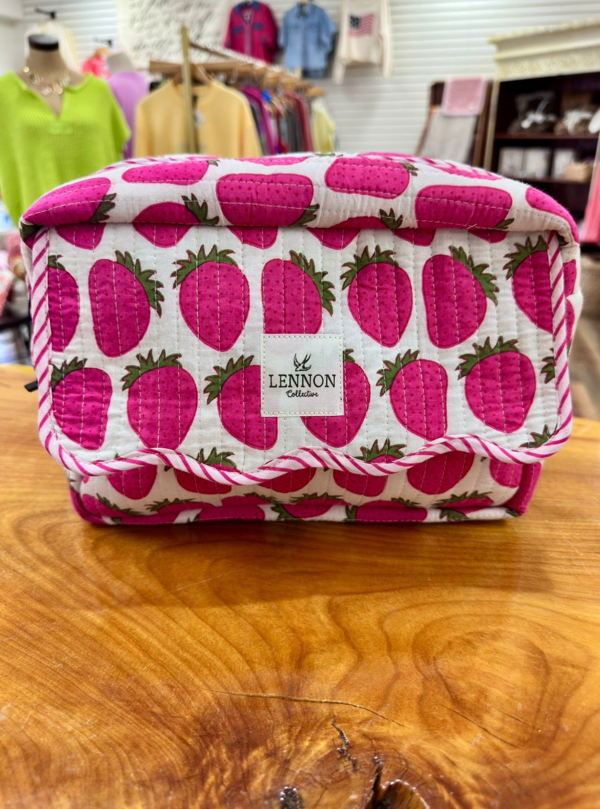 Strawberry Fields Scalloped Cosmetic Bag