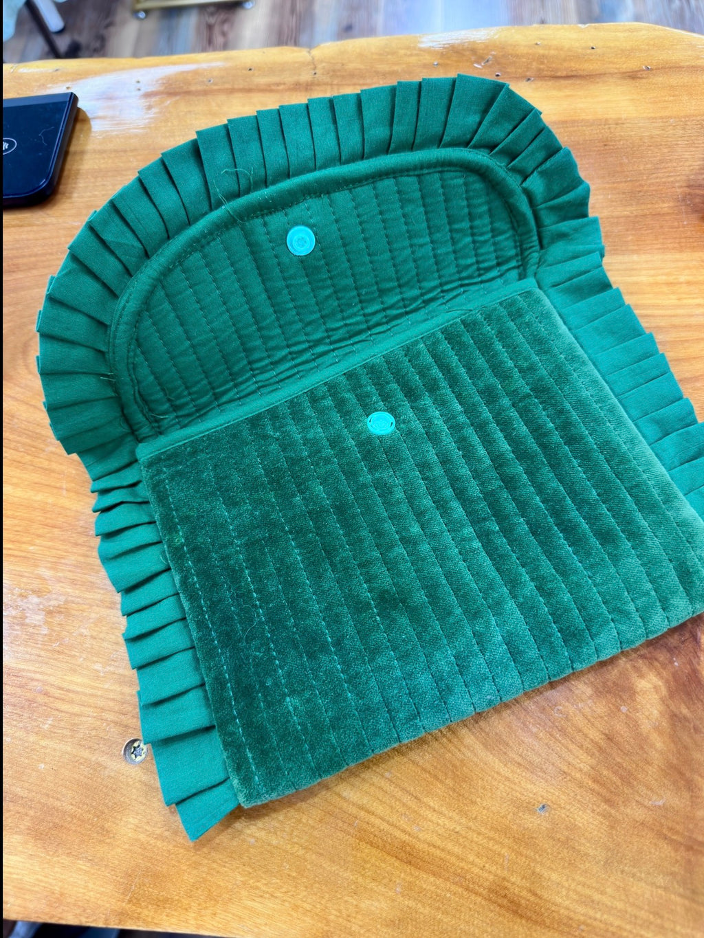 Velvet Green Pouch