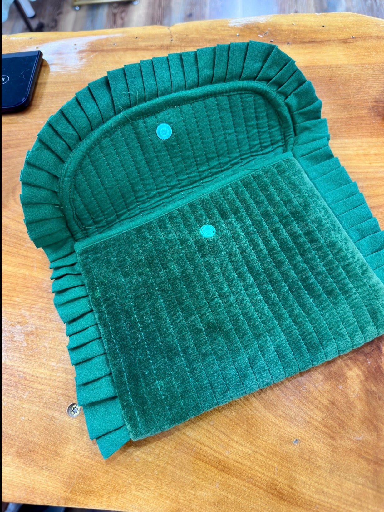 Velvet Green Pouch