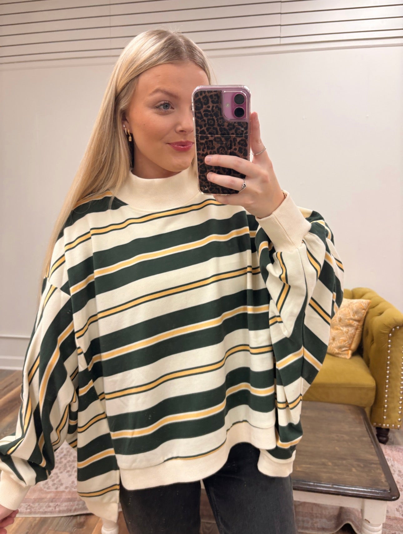 Conway Striped Oversized Crewneck