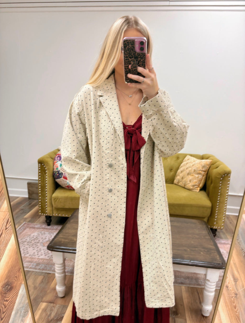 Polka-Dot Trench Coat