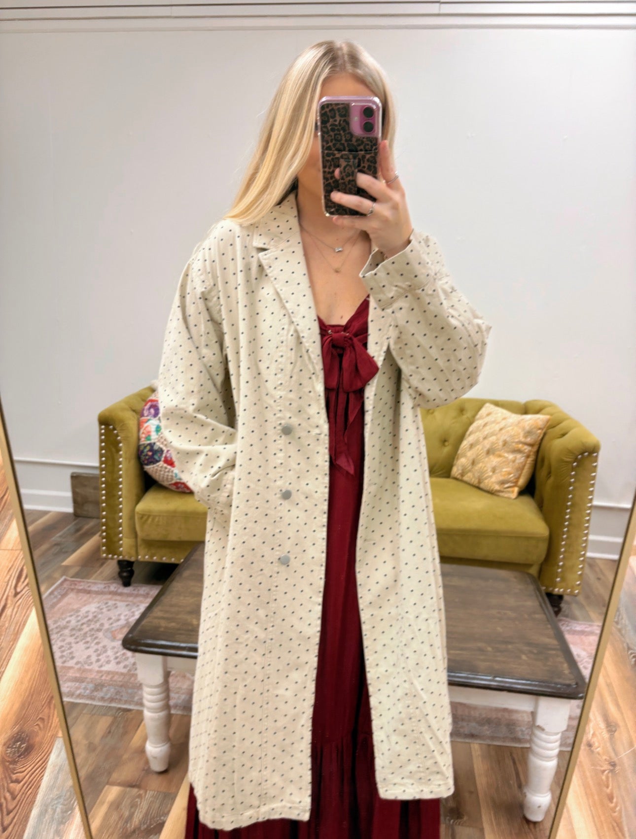 Polka-Dot Trench Coat