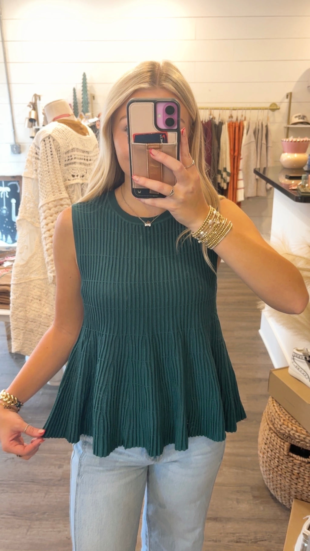 Emerald Green Flowy Tank Top