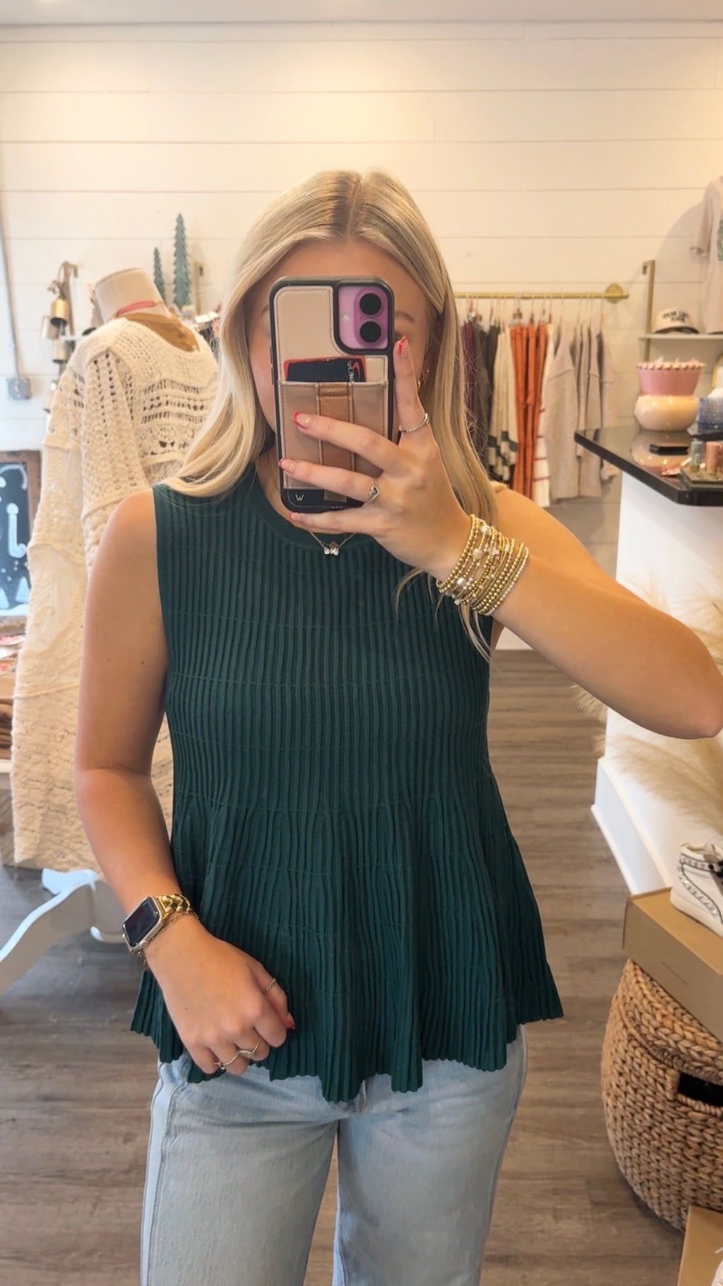 Emerald Green Flowy Tank Top