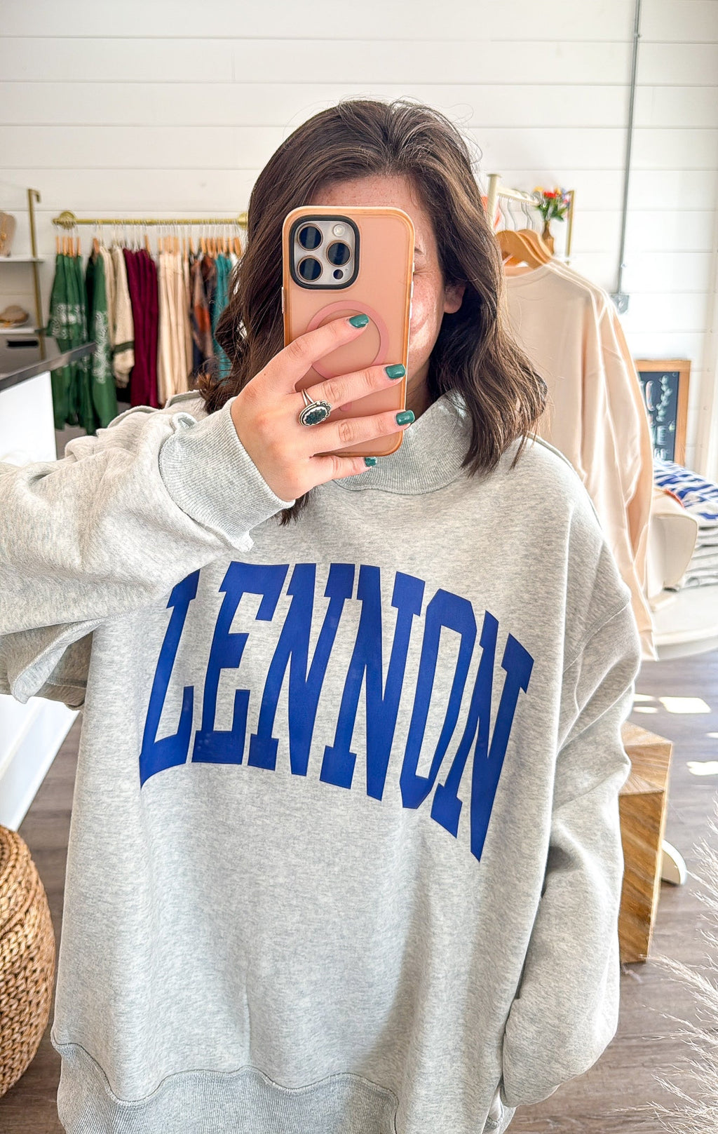 Varsity Lennon Mock Neck Sweatshirt