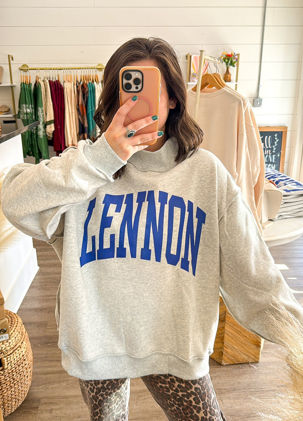 Varsity Lennon Mock Neck Sweatshirt