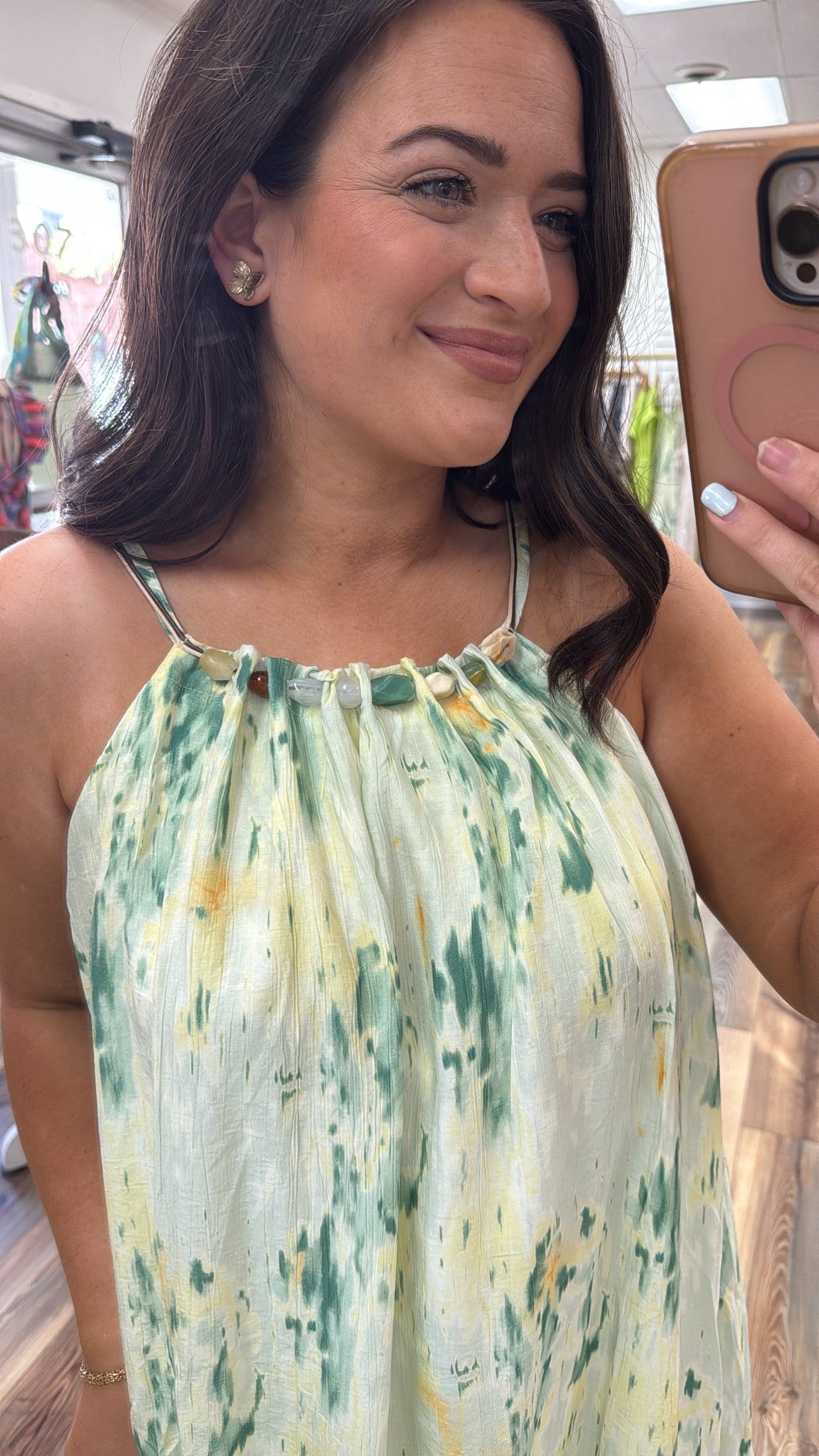 Stone Detailed Maxi Dress