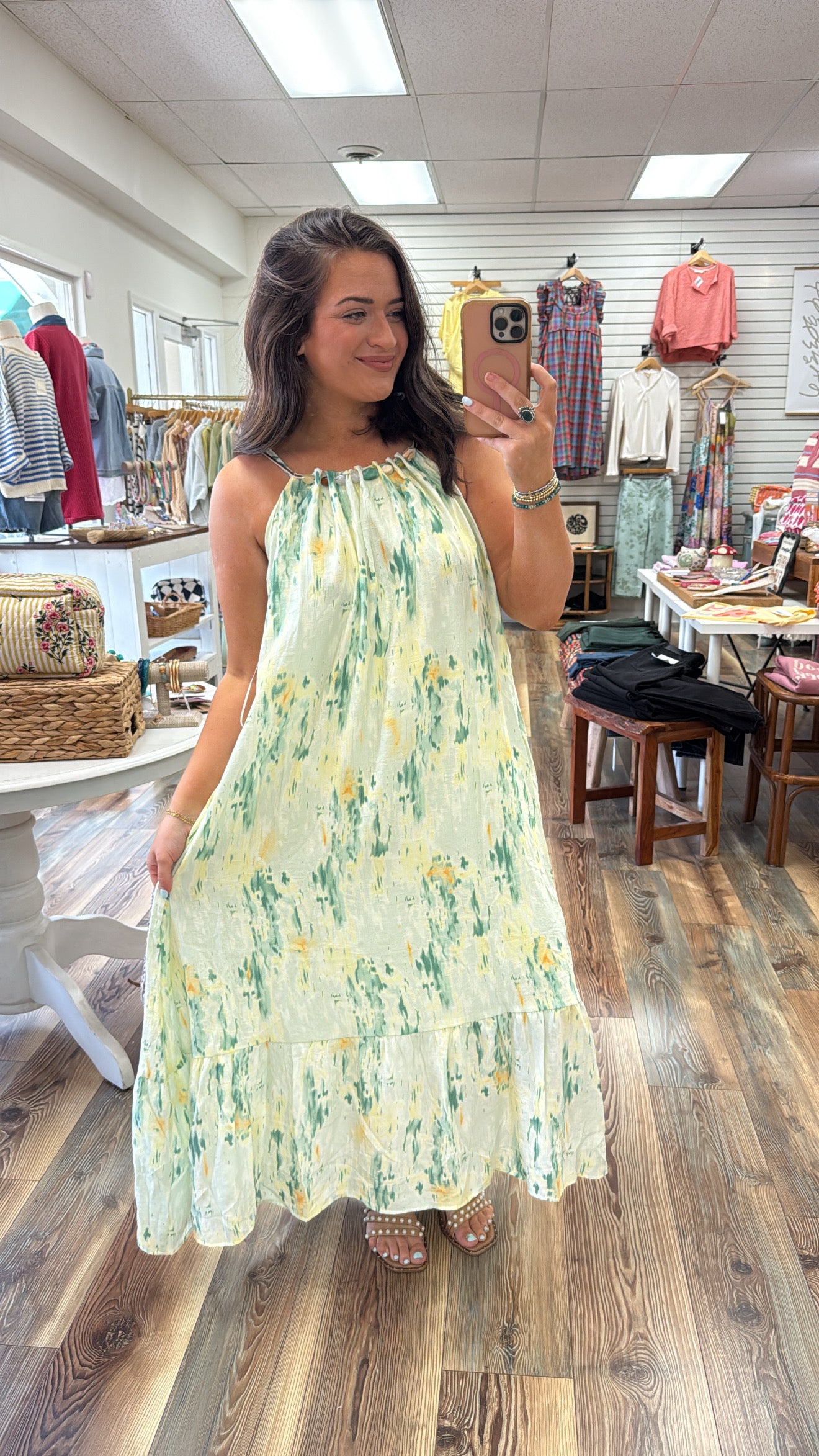 Stone Detailed Maxi Dress
