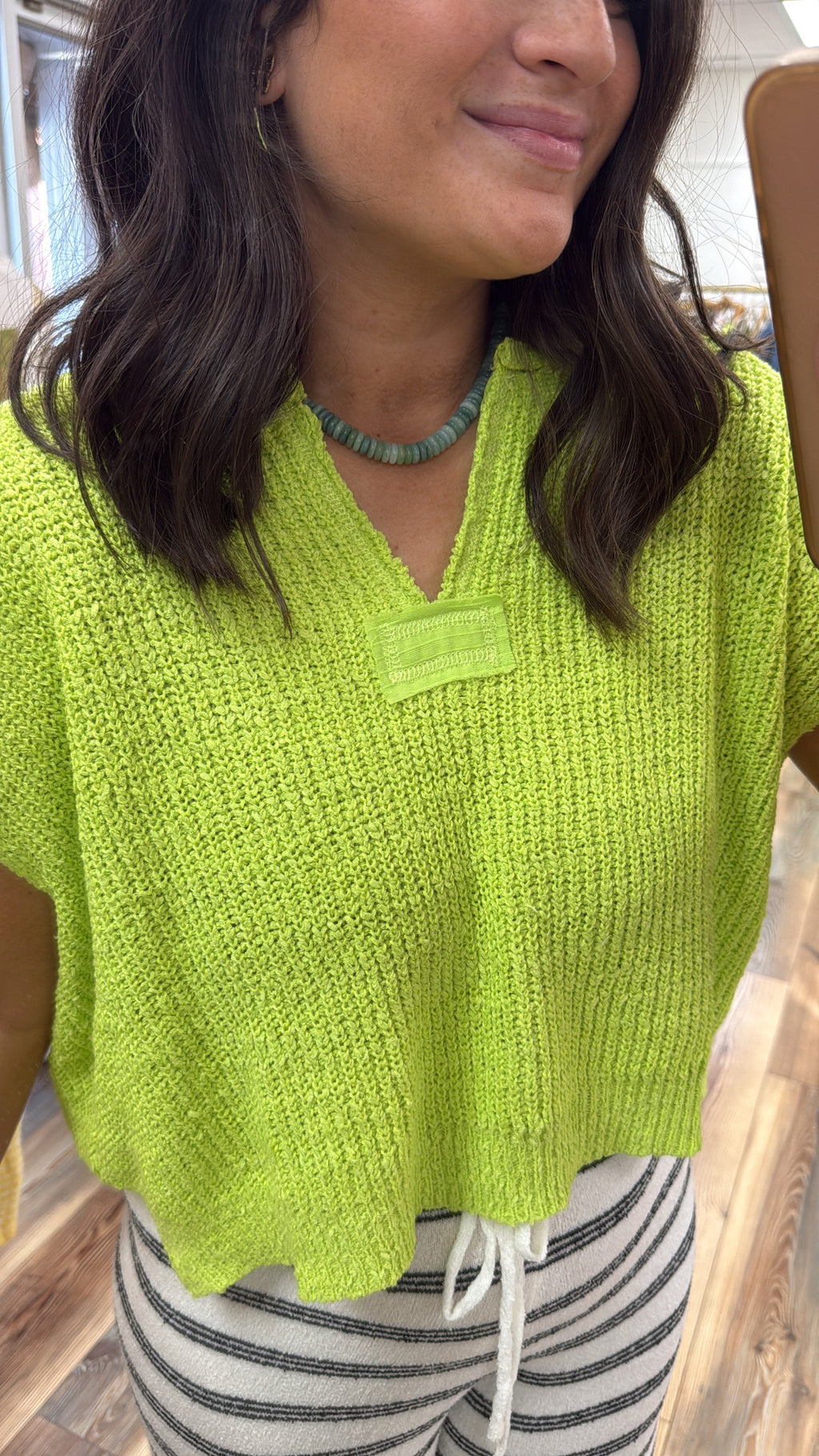 Lime Knit Top