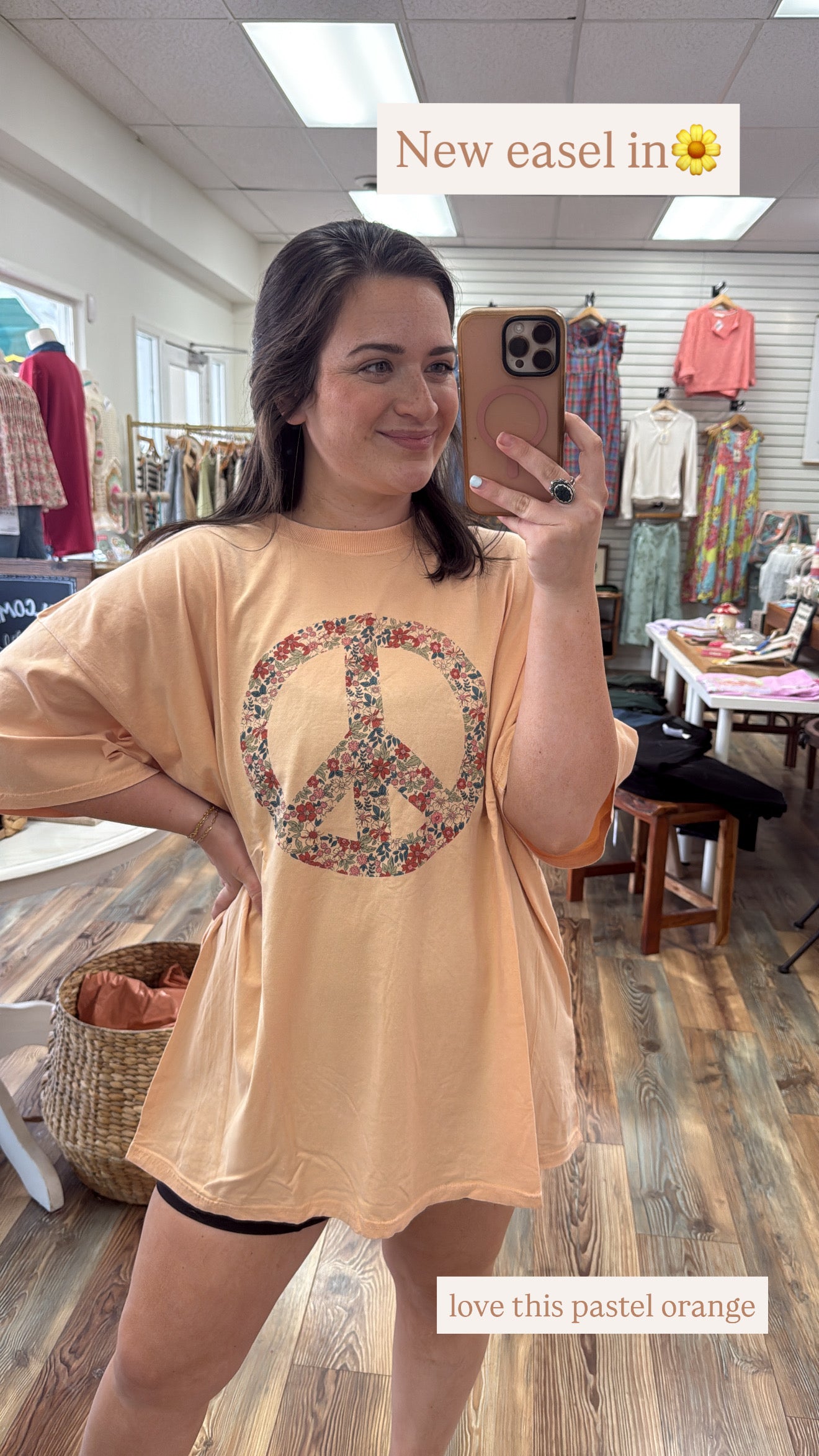 Peach Peace Sign Tee