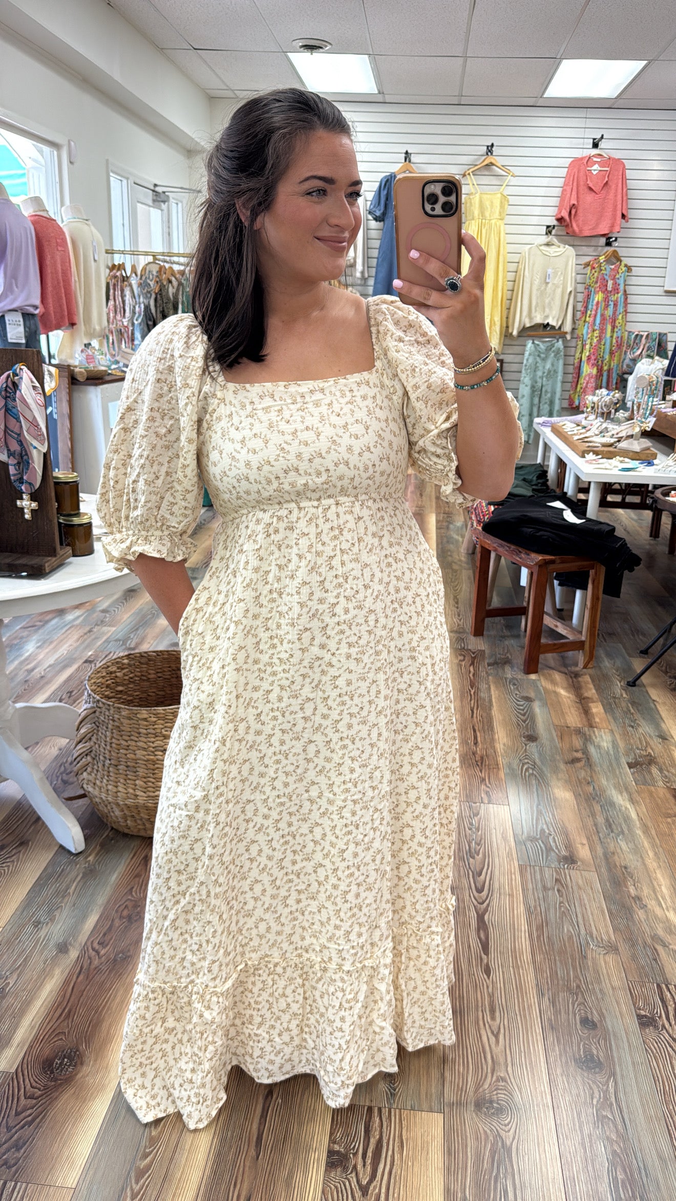 Wildflower Puff Sleeve Maxi Dress