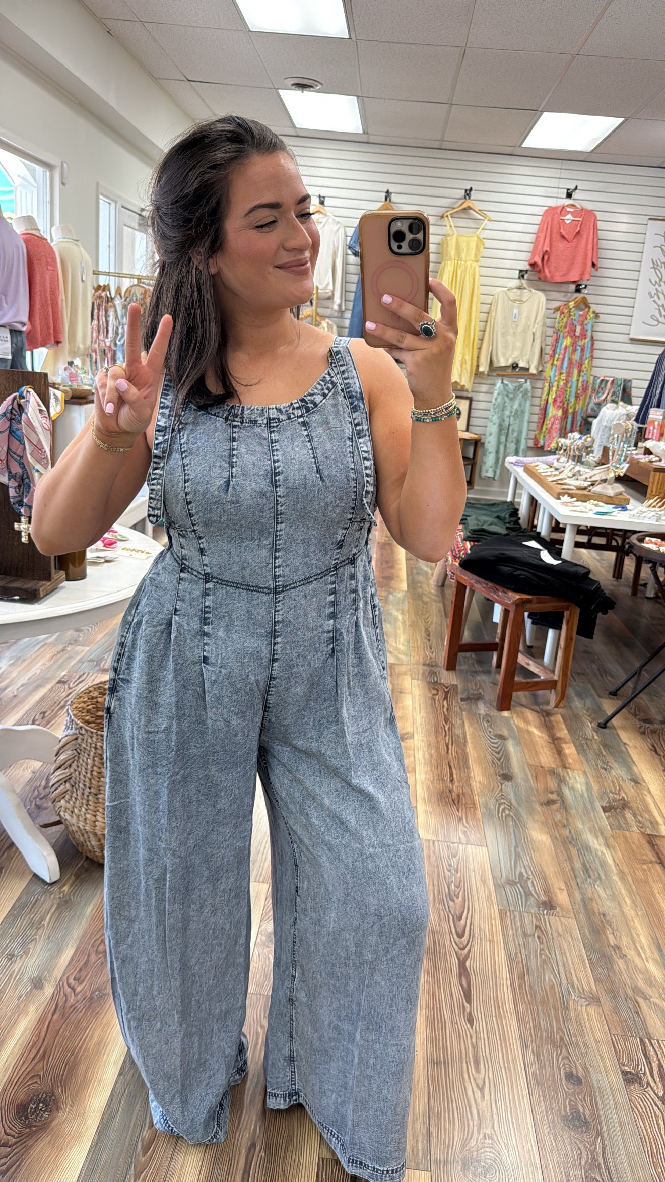 Washed Denim Jumpsuit