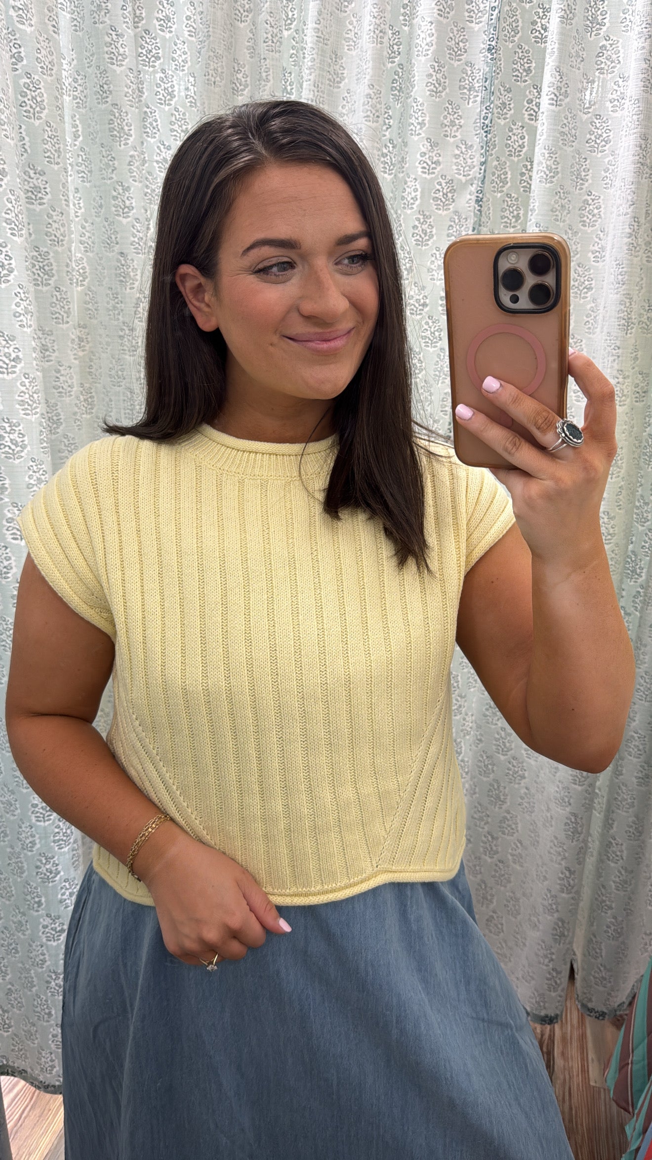 Butter Yellow Round Neck Sweater Top