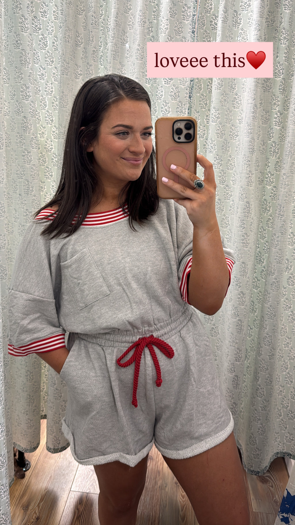 Heather Grey Ribbed Terry Romper