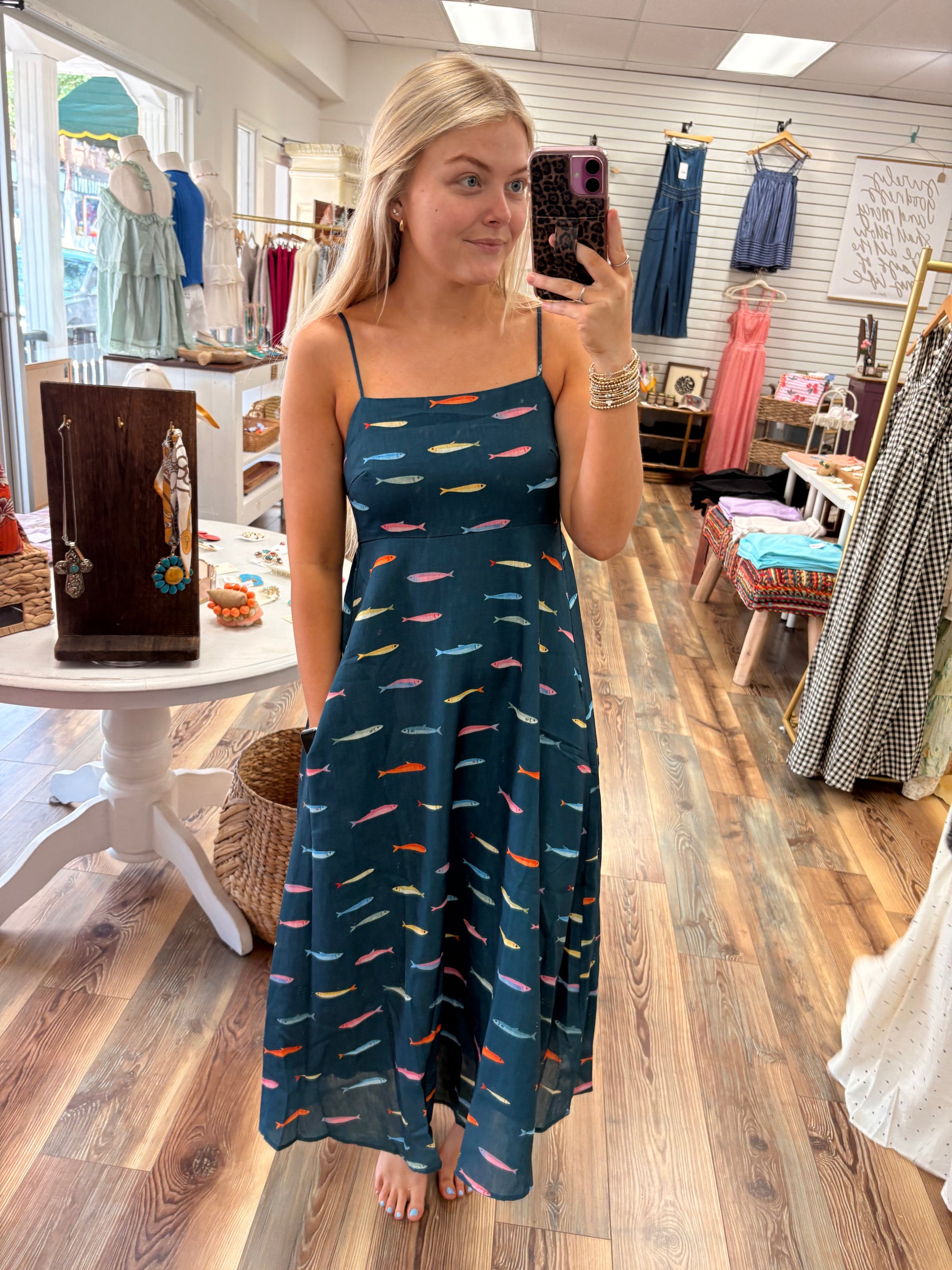 Deep Teal Fish Maxi