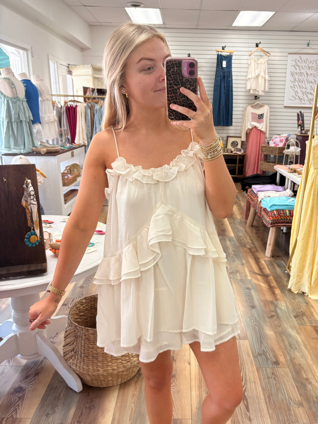 RUFFLE DETAIL SHOULDER TIE FLARE ROMPER