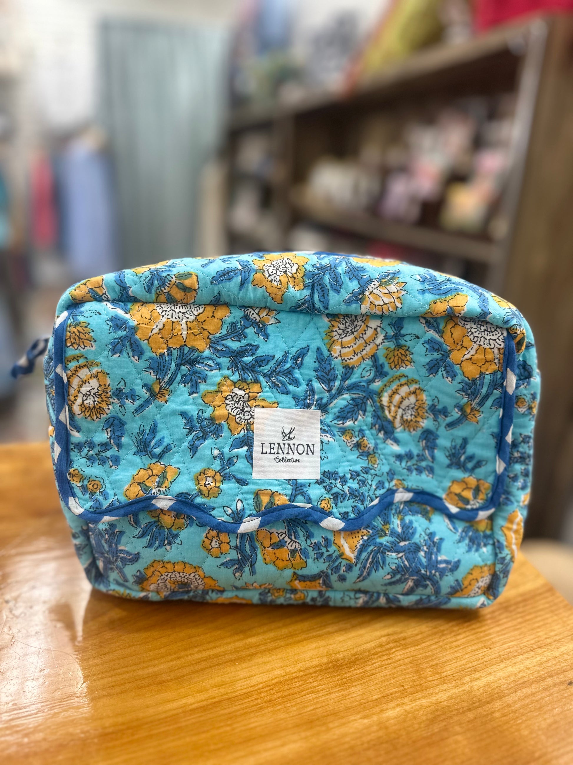 Coastal Petals Scalloped Cosmetic Bag