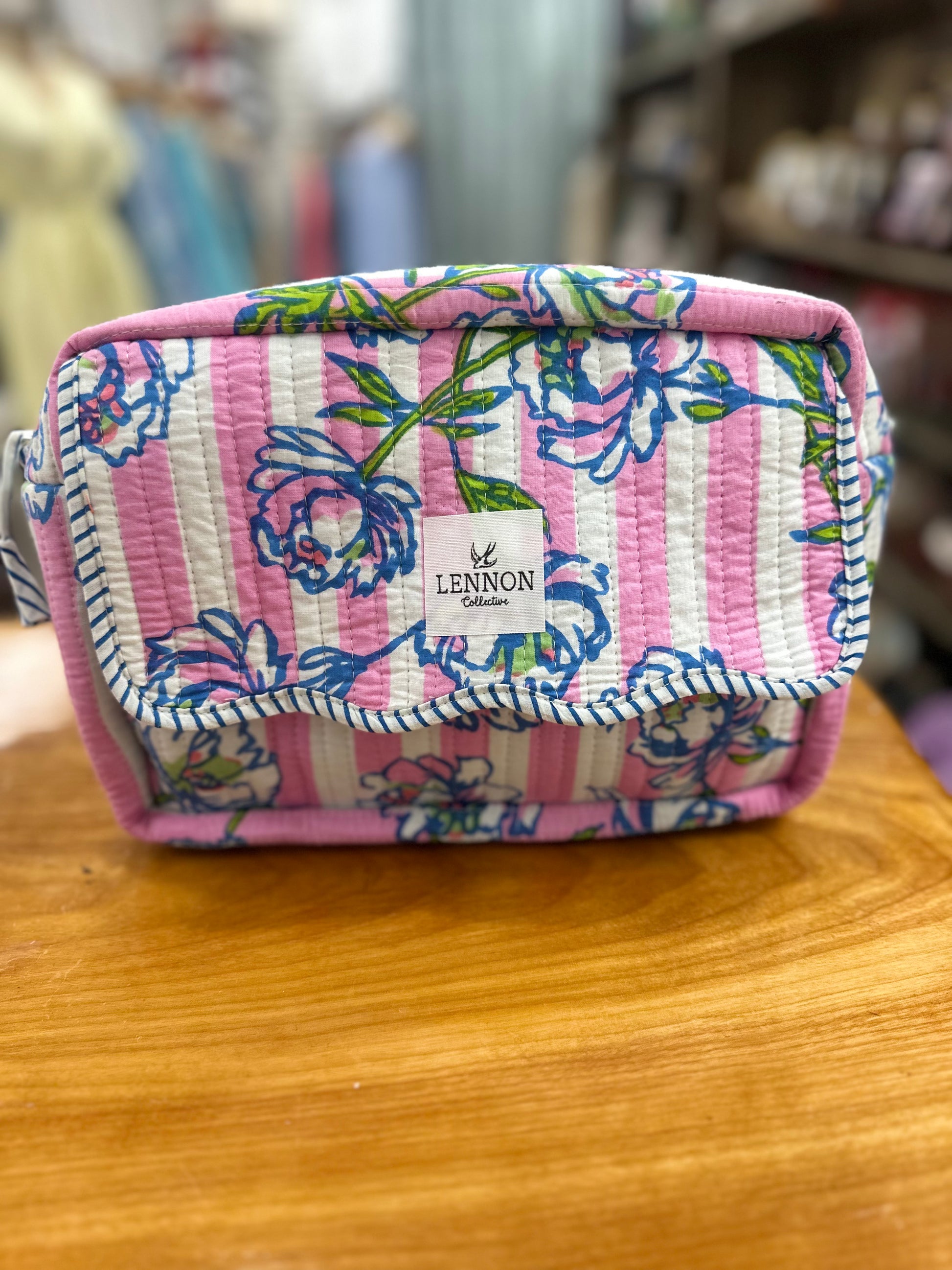 Paris Peony Scalloped Cosmetic Bag