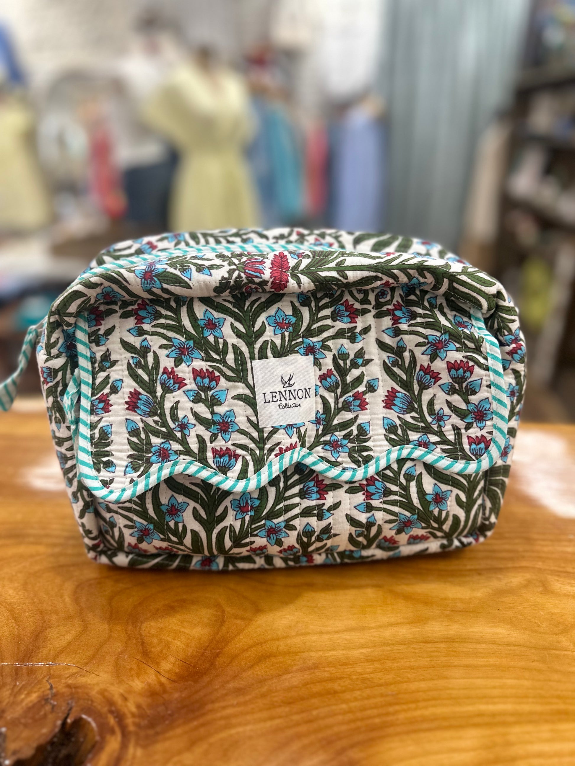 Flower Fields Scalloped Cosmetic Bag