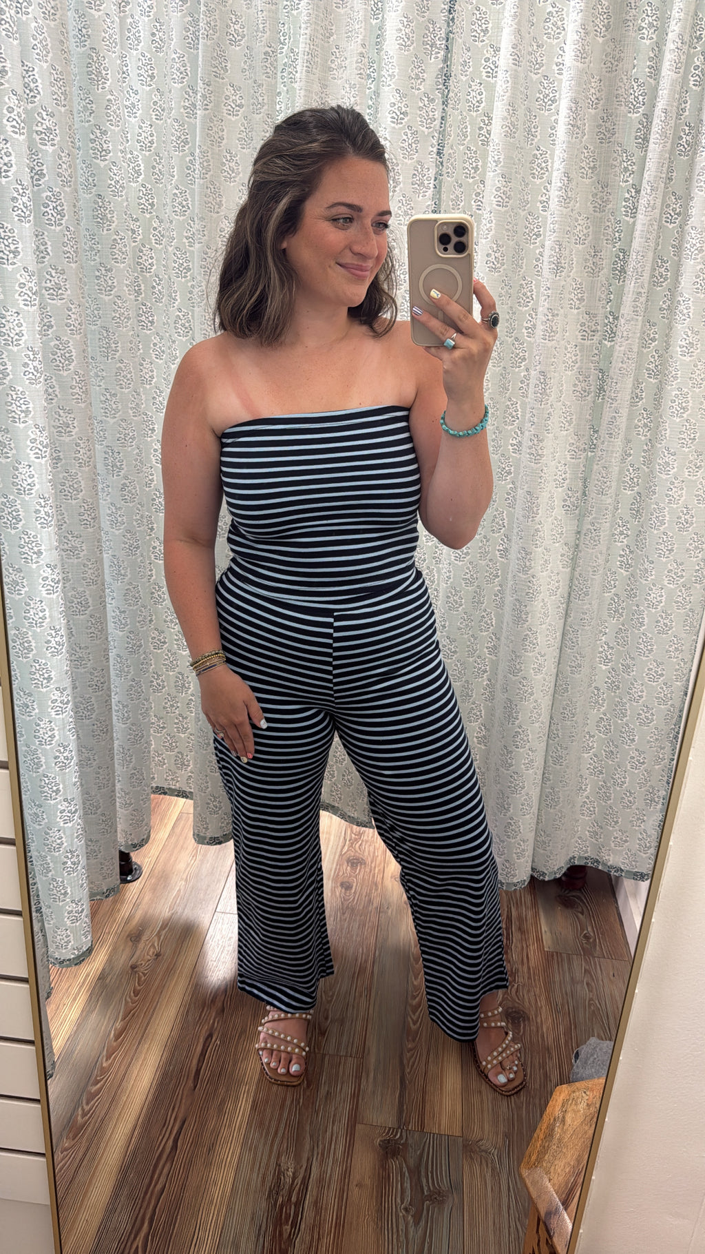 Navy And Sky Blue Striped Set
