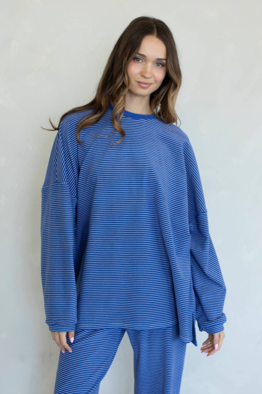 Royal Blue Striped Top