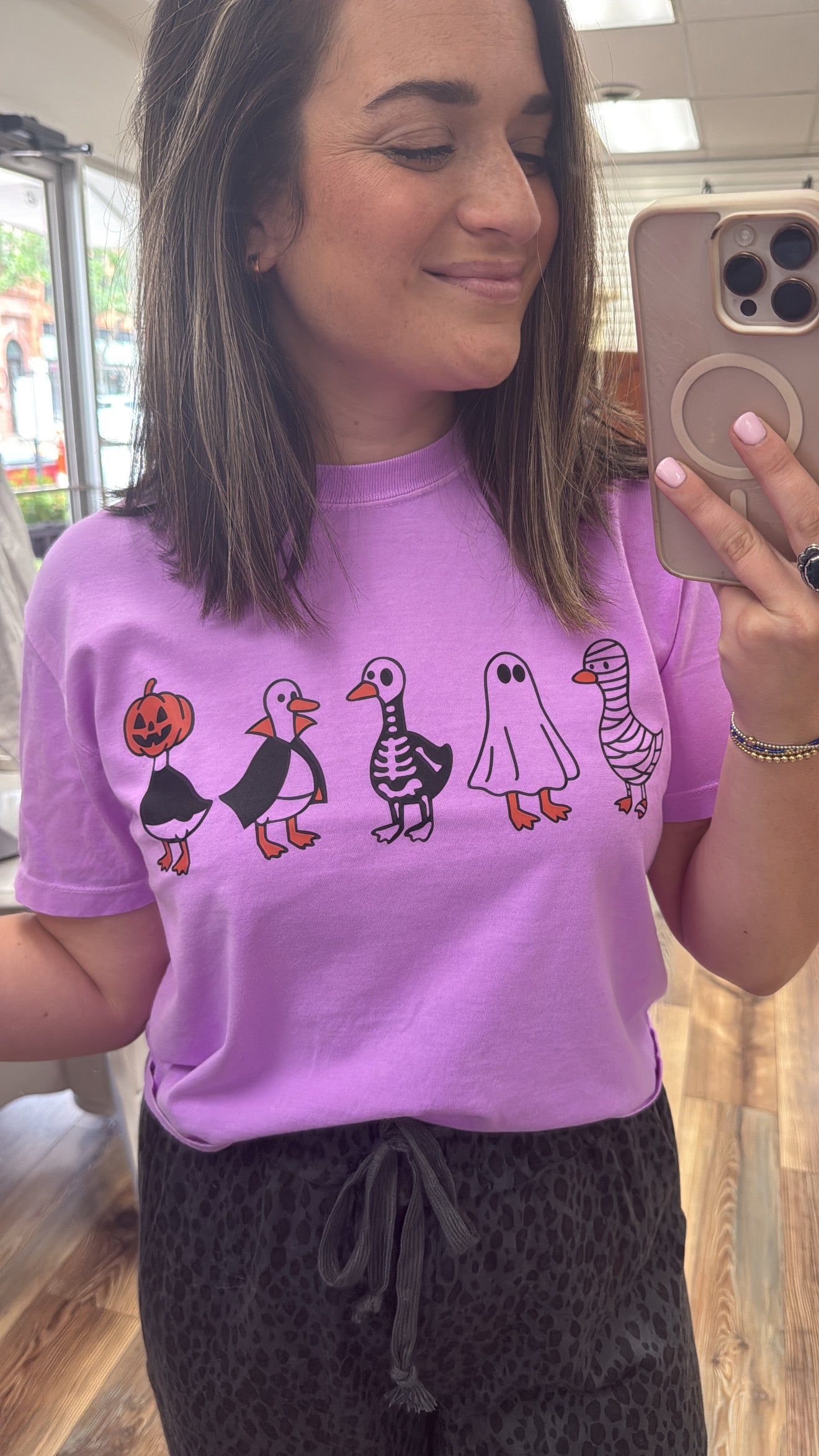 Violet Spooky Goose Graphic Tee