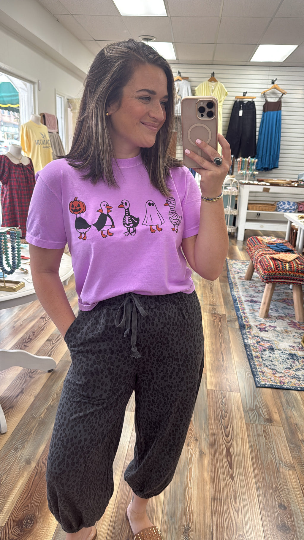 Violet Spooky Goose Graphic Tee