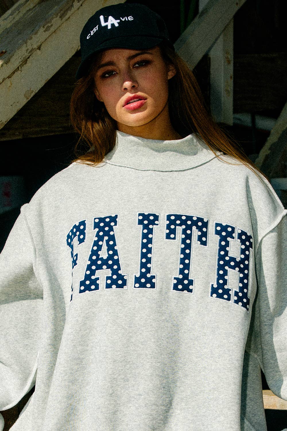 Polka Dot Faith Mock-Neck