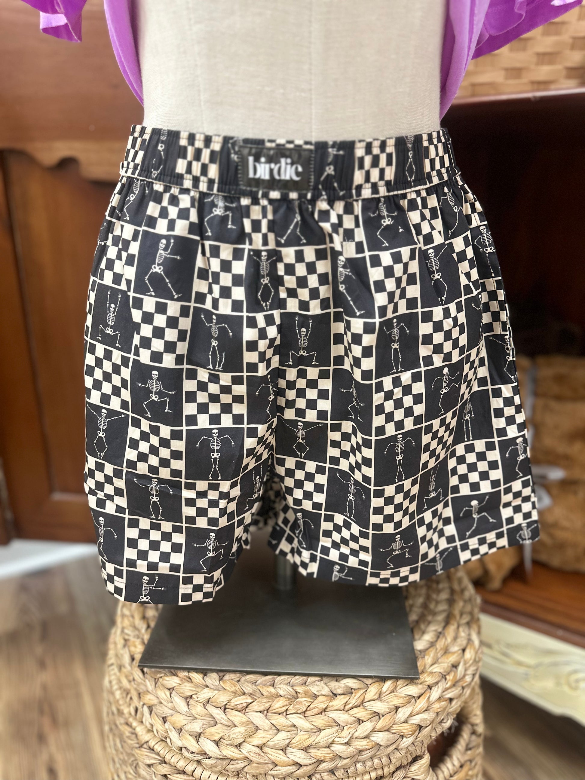 Birdie: Spooky Checkered Boxer Shorts