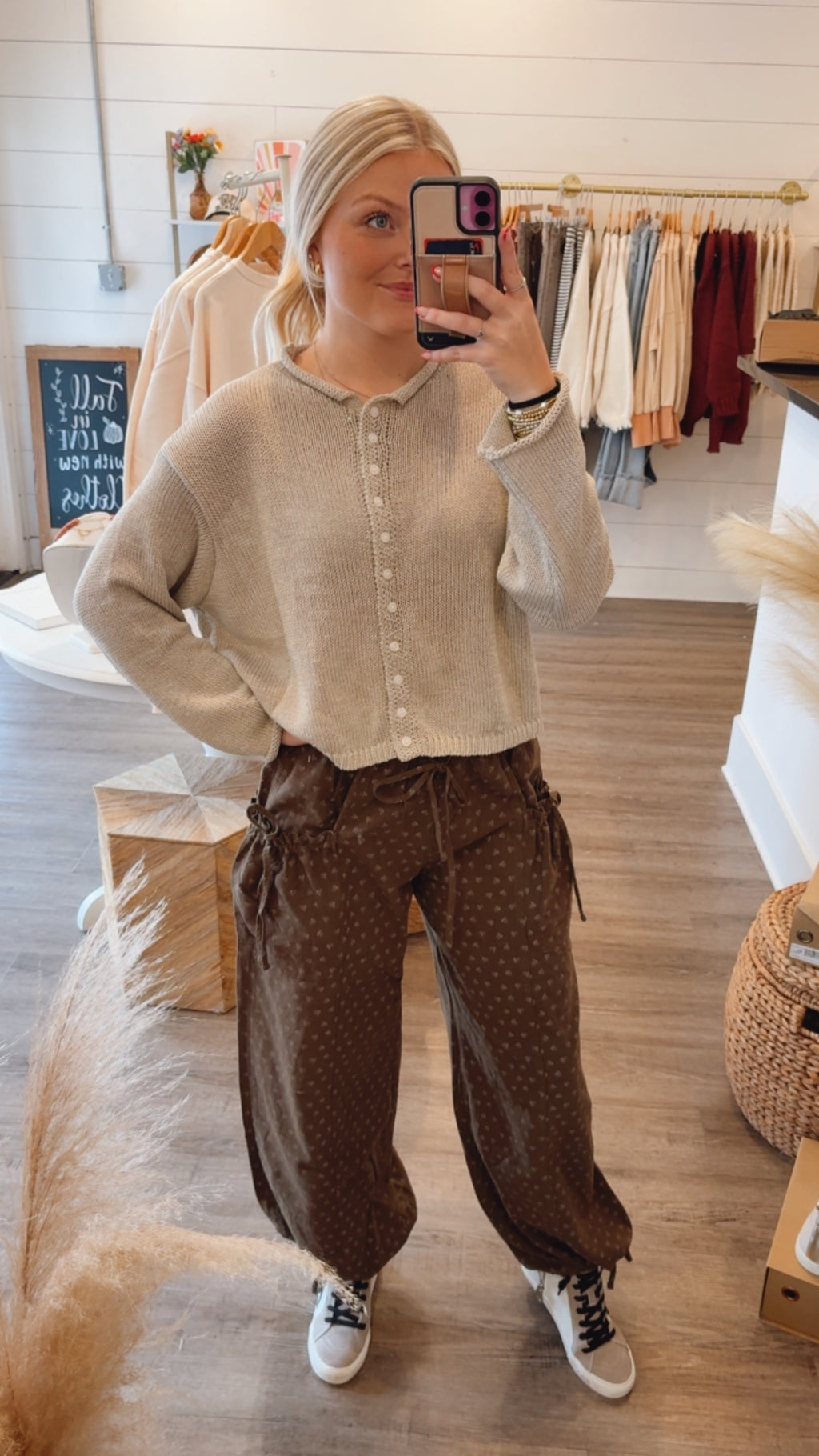 Cream Button Up Sweater