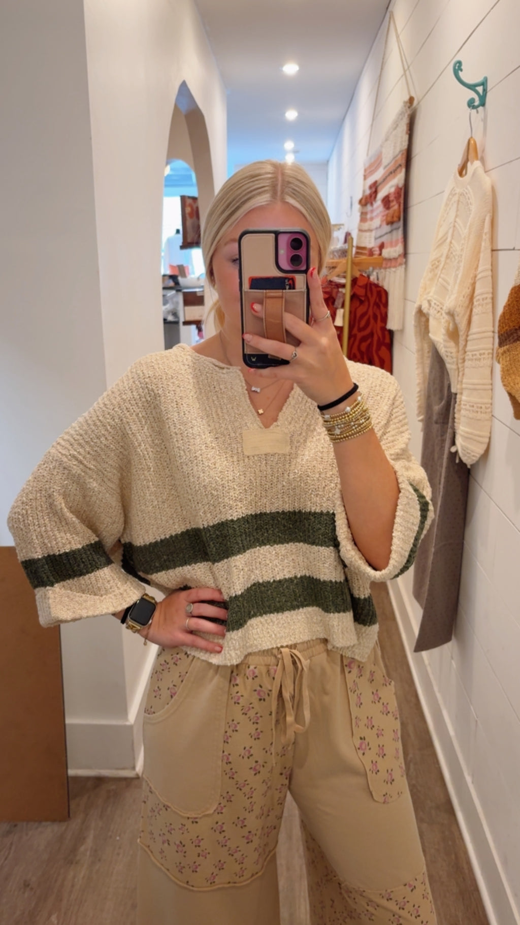 Olive Stripped Sweater