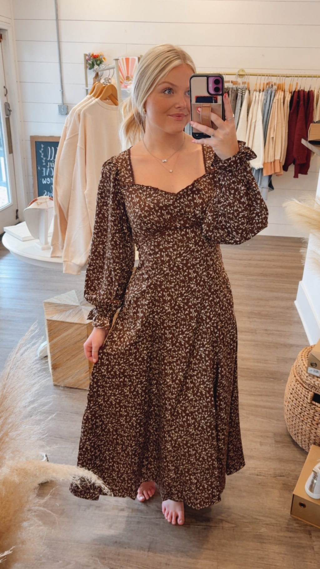 Brown Floral Maxi
