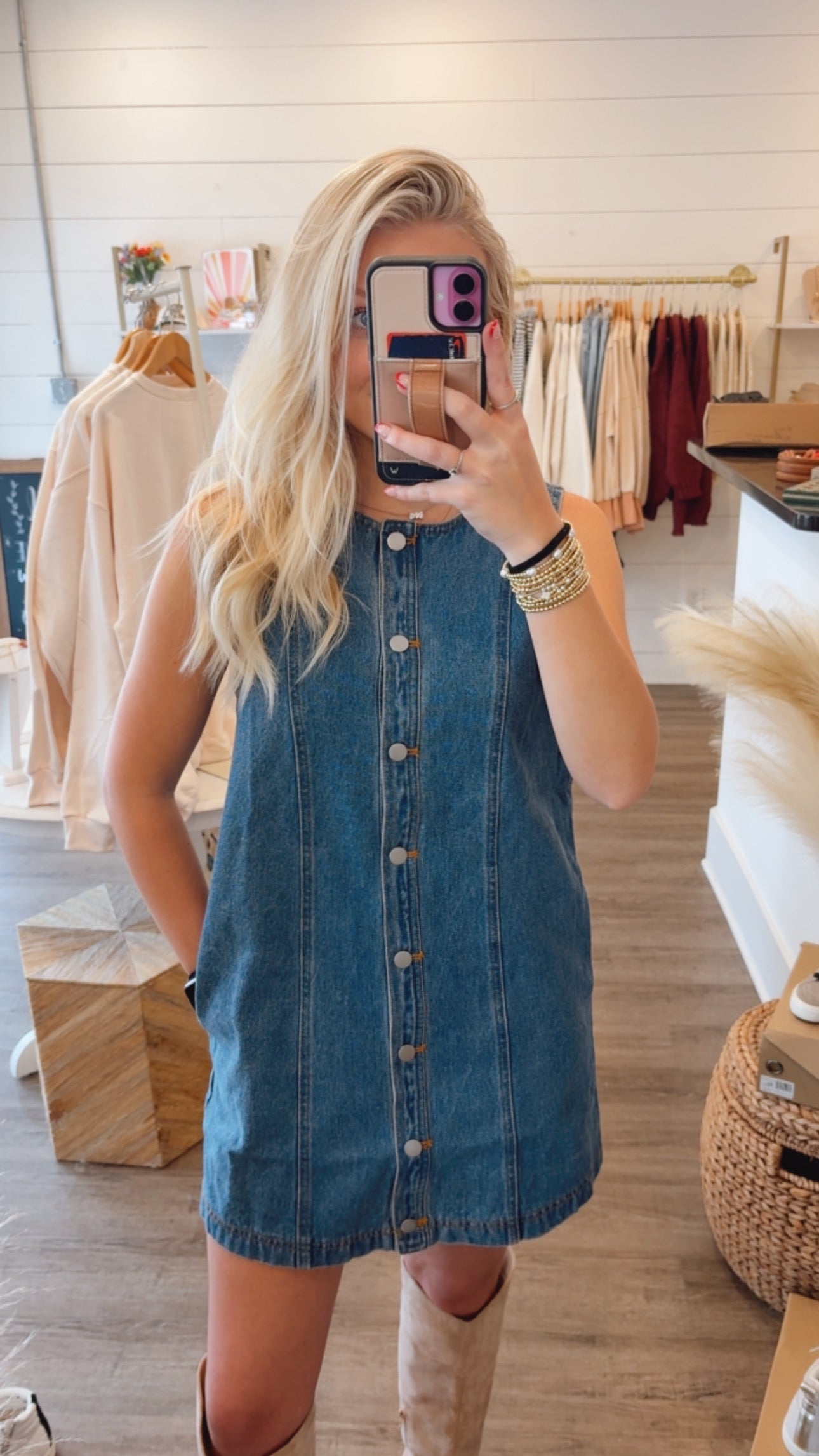 Sleeveless Denim Dress