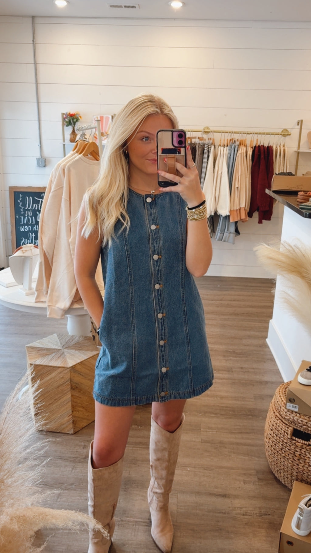 Sleeveless Denim Dress
