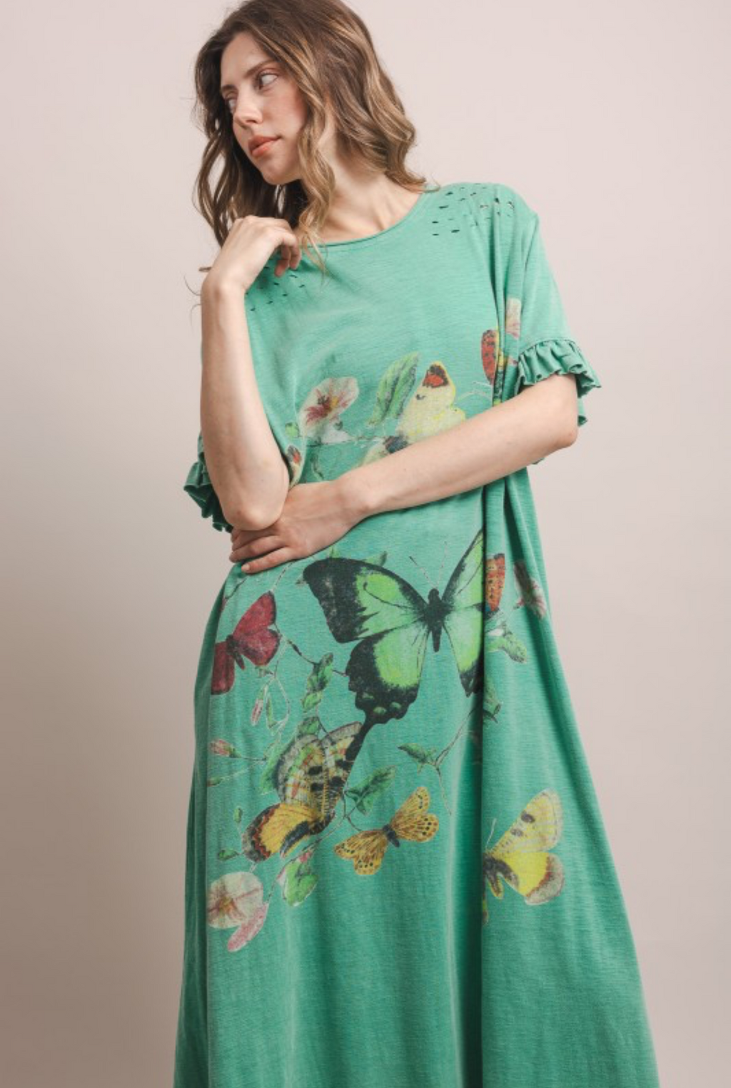 Emerald Green Butterfly Dress