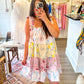 Pastel floral ruffle dress