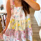 Pastel floral ruffle dress