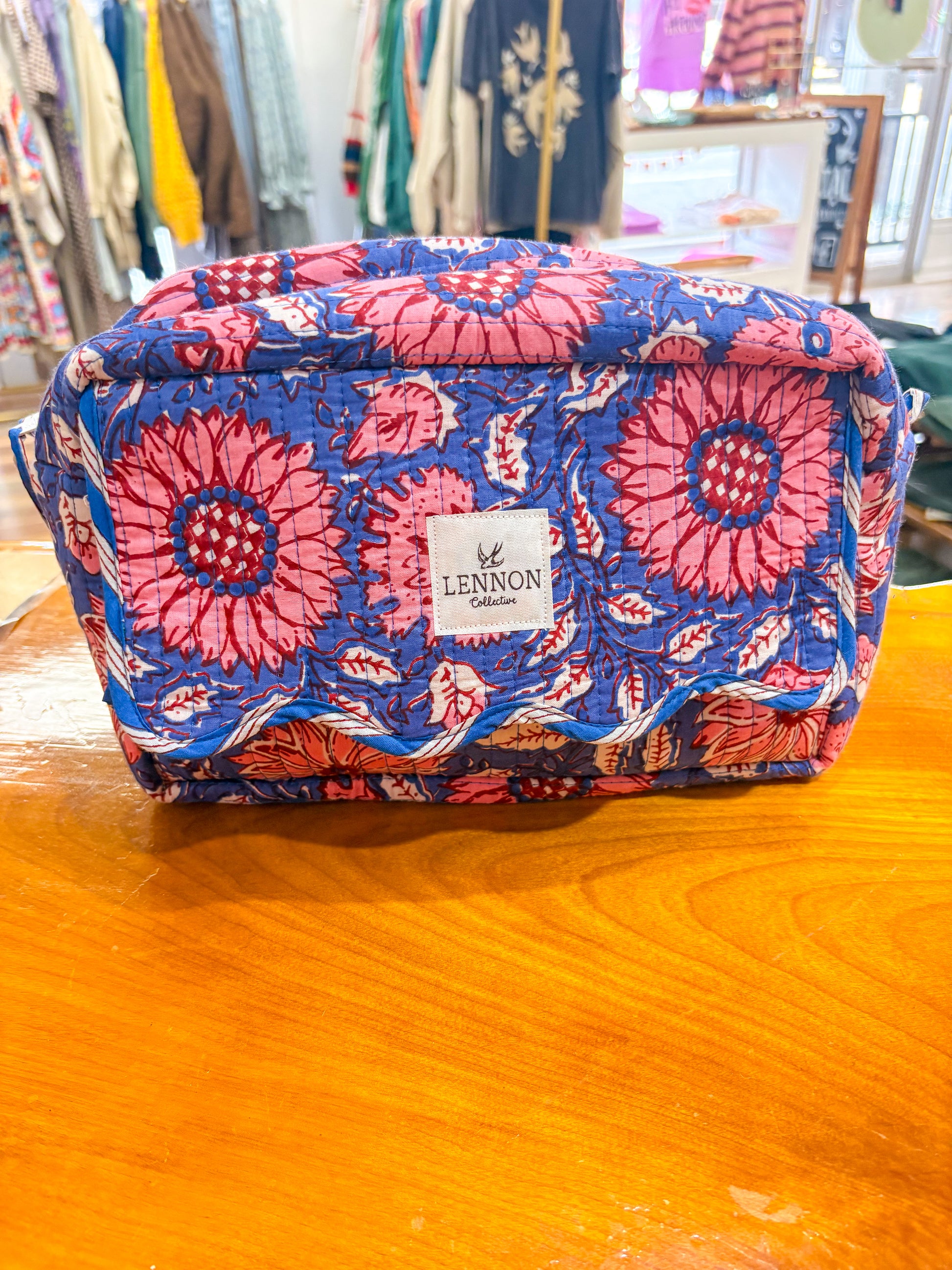 Petal And Periwinkle Makeup Bag