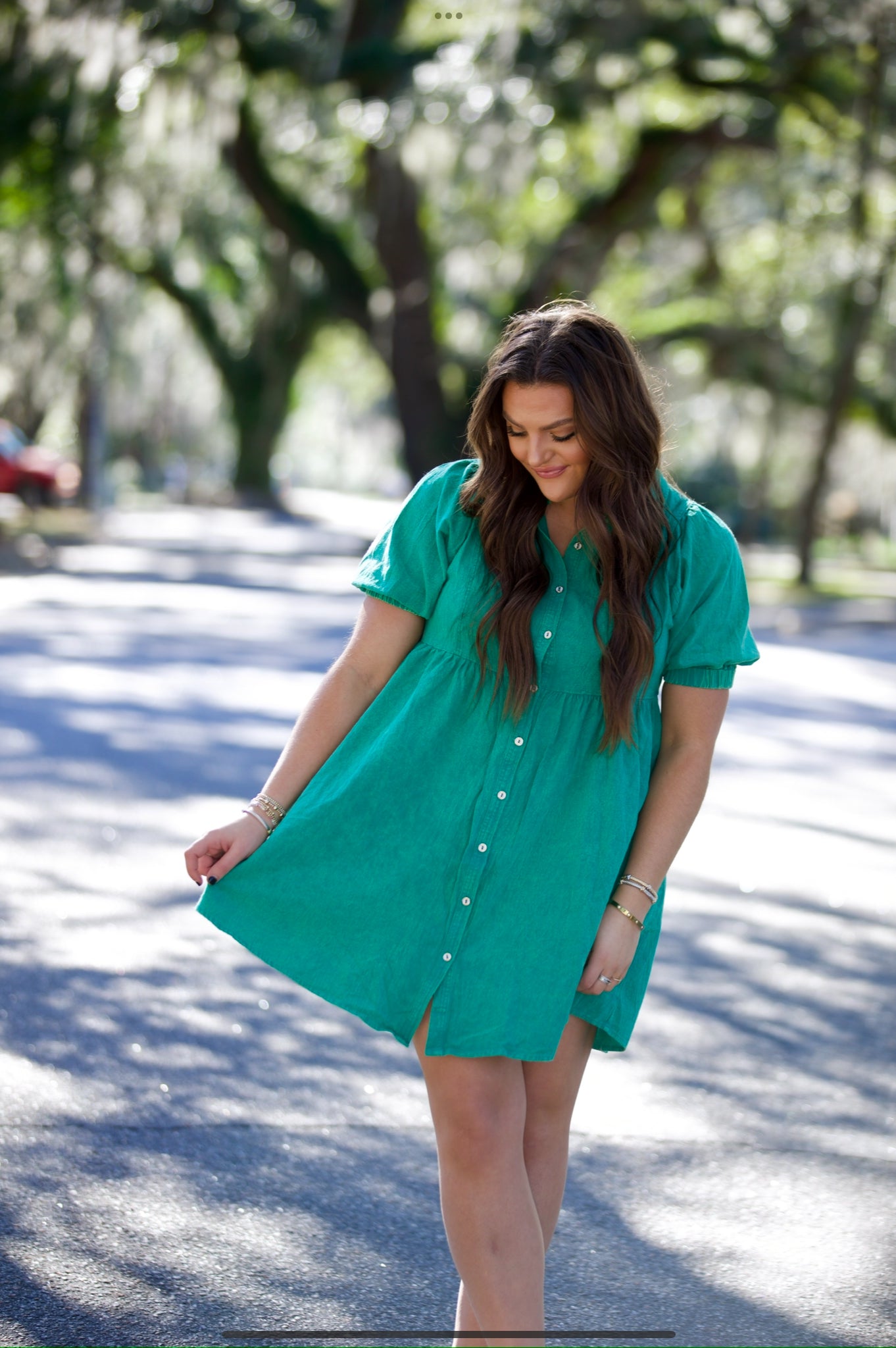 Green Mineral Washed Dress